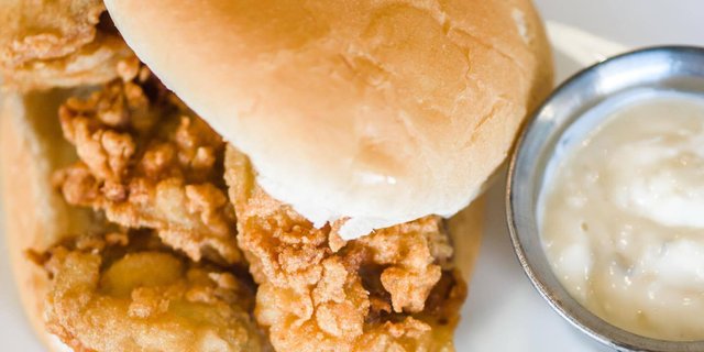 Popcorn Shrimp Burger