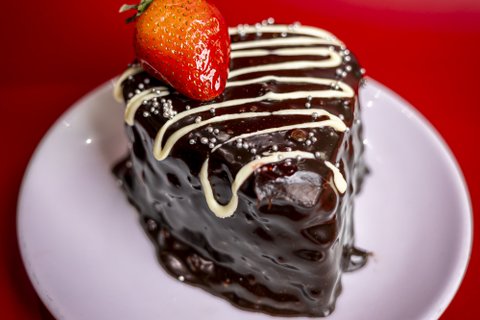 Special Heart Shaped Chocolate Mousse Cake w/ Love You