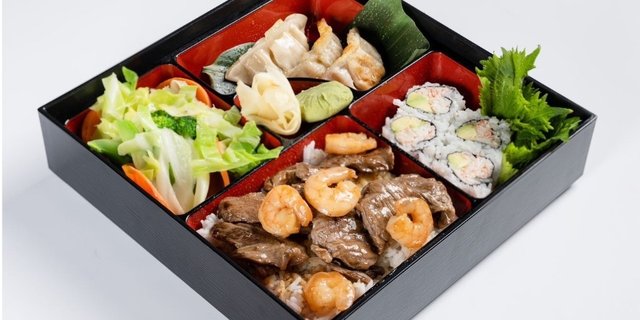 Beef & Shrimp Bento Box