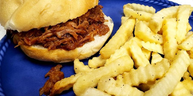 BBQ Pork Burger & Fries