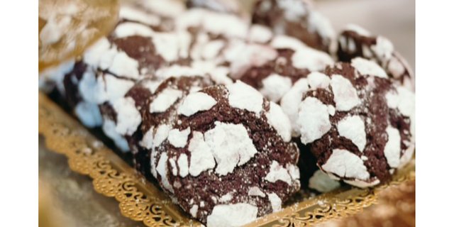 Dozen Mini Ube Crinkle Cookies
