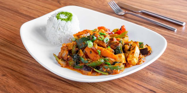 Eggplant, Basil, & Paneer Tarkari Curry