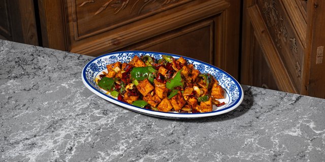 Three Pepper Fried Tofu