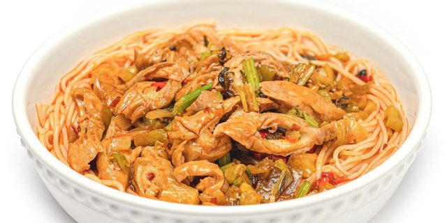 Hot & Sour Pig Intestines Noodle Soup
