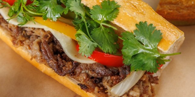 Saigon Cheesesteak Banh Mi Sandwich