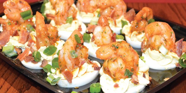 Kickin’ Creole Shrimp Deviled Eggs