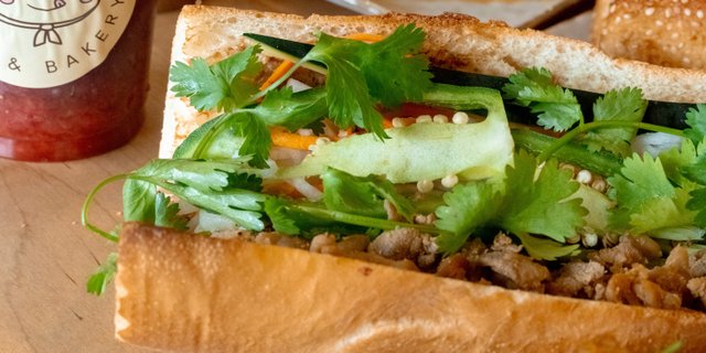 Lemongrass Pork Banh Mi Sandwich