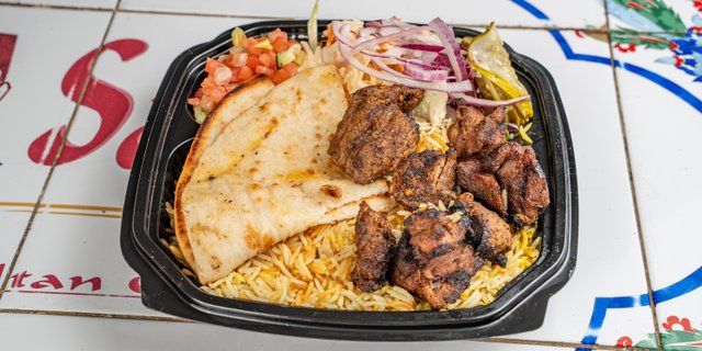Lamb Kebab Rice & Salad