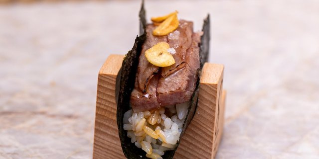 Seared Japanese A5 Wagyu Temaki