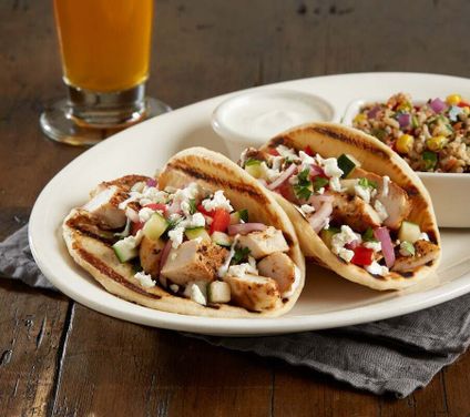 Enlightened Mediterranean Chicken Pita Tacos