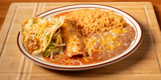 Cheese Enchiladas & Taco Plate
