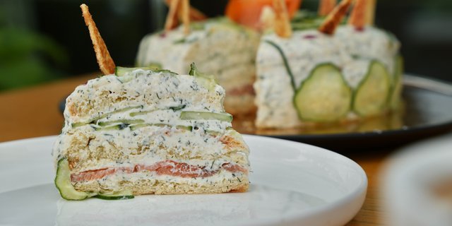 Salmon & Cucumber Sandwich Cakes