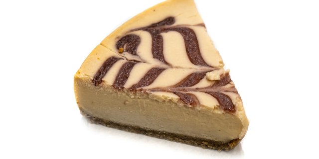 Vegan Cheezecake Strawberry Swirl Slice