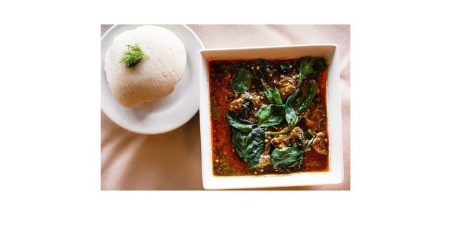 Okra Stew & Banku W/ Goat