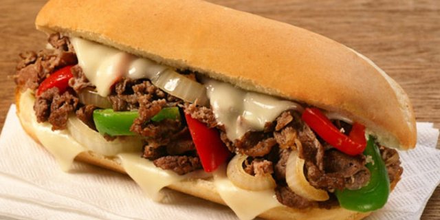 Double Cheese Steak w/ Everything Sandwich