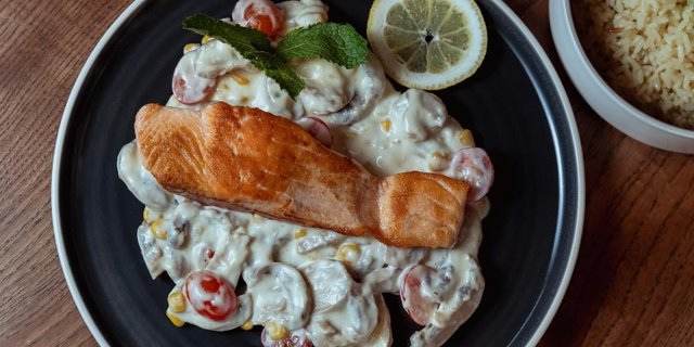 Mushroom Salmon Bowl