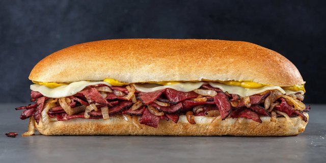 Hot Pastrami Sub Sandwich