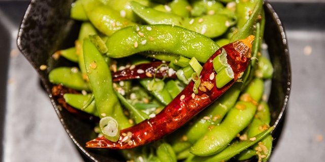 Wok-Charred Edamame