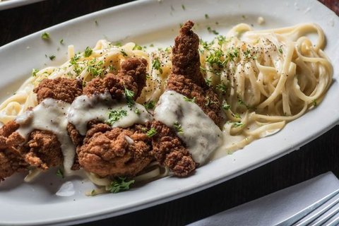 Fried Chicken Alfredo