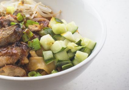 Spicy Sesame Noodles w/ Cantonese BBQ Chicken Bowl