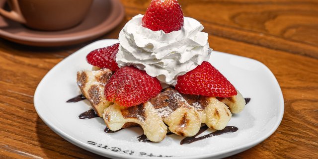Whipped Cream & Strawberry Waffle