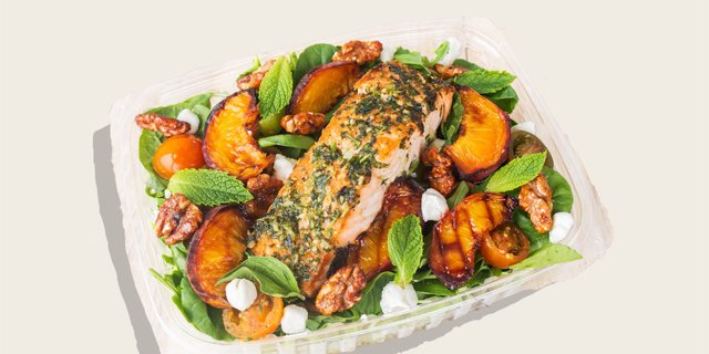 Summer Salad w/ Garlic-Herb Salmon