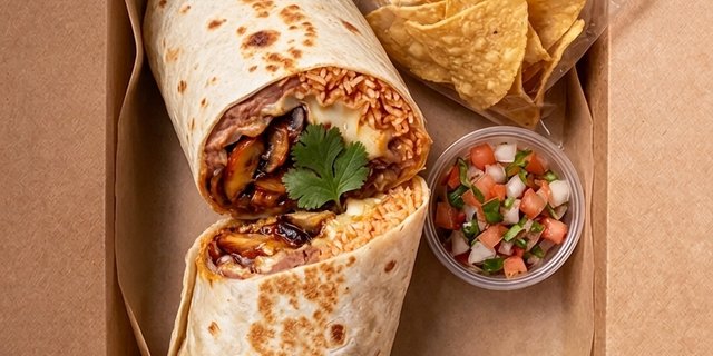 Guajillo Mushrooms Burrito Boxed Lunch