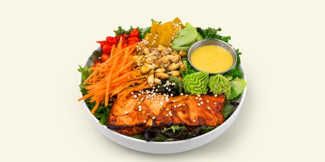 Miso Glazed Salmon Salad