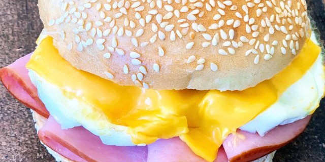 Ham, Egg & Cheese Bagel Sandwich
