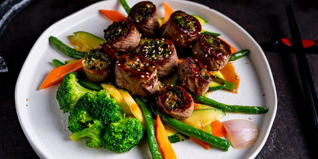 Beef Negimaki Teriyaki