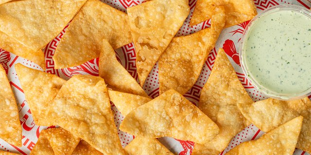 Wonton Chips & Jalapeno-Cilantro Ranch