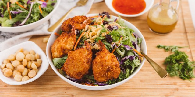 Coconut Macadamia Nut Shrimp Salad