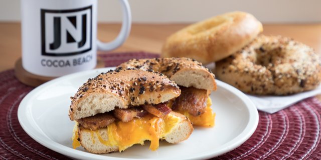 Breakfast on a Bagel Sandwich