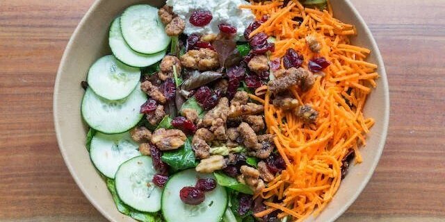 Greens, Walnuts & Dried Cranberry Salad