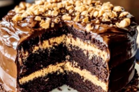 Whole Chocolate Peanut Butter Layered Cake