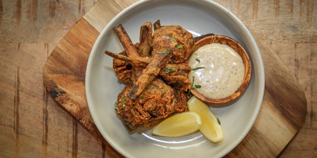 Fried Artichokes w/ Caesar Dressing