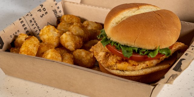 Crispy Chicken Sandwich & Tater Tots Boxed Meal