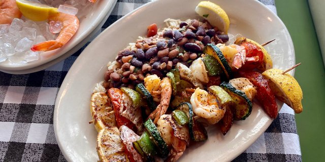 Grilled Shrimp Kabob Plate