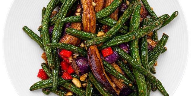 Stir-Fried String Beans with Eggplant