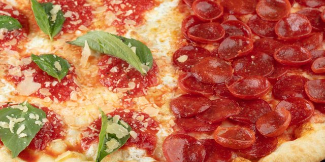 Half Margherita & Half Pepperoni Pizza Pie