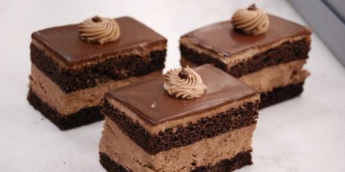 Chocolate Mousse Raspberry Filled Slice