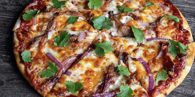 BBQ Pork Thin Crust Pizza