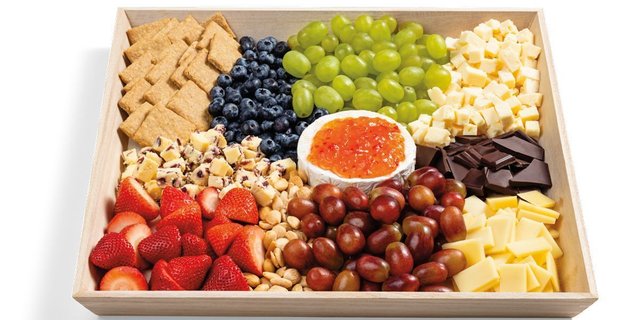 Sparkling Fruit and Cheese Charcuterie Board