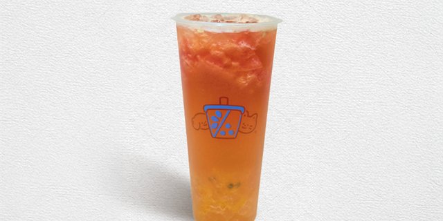 Watermelon Passion Fruit Green Tea W/ Crystal Boba