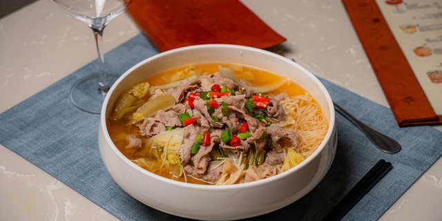 Sliced Beef in Golden Soup