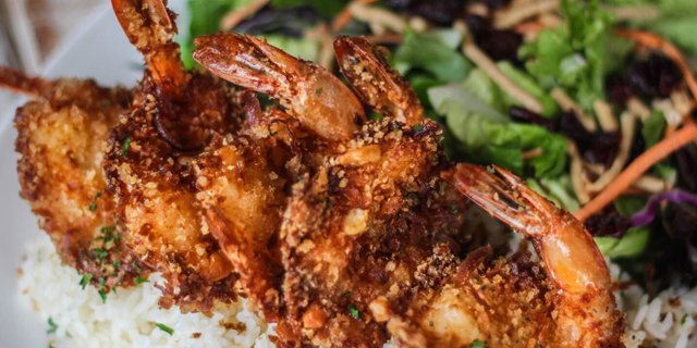 Coconut Macadamia Nut Shrimp Salad