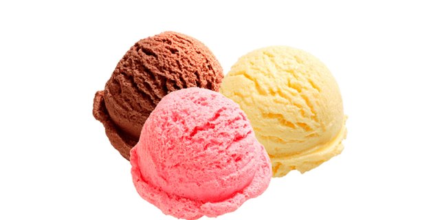 Three Ice Cream Scoops