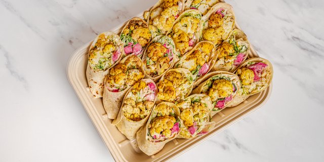 Crispy Cauliflower Shawarma Wrap Platter