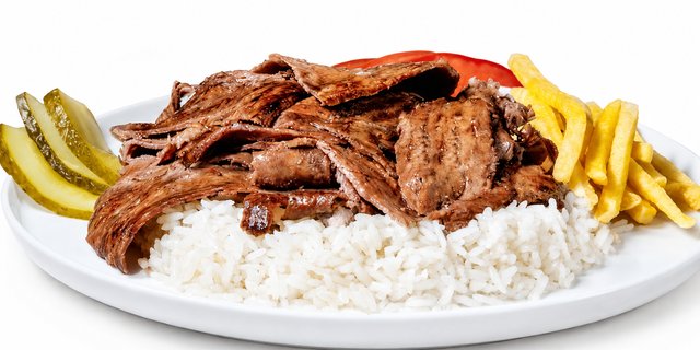 Grilled Beef Doner Platter With Rice