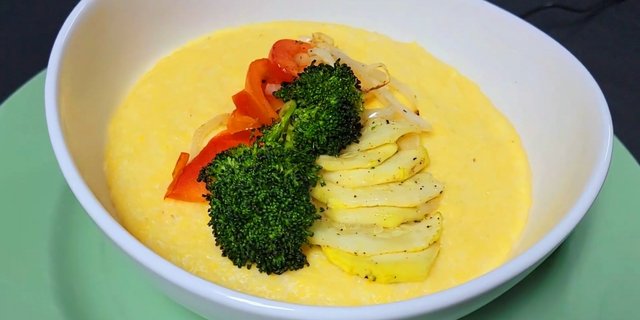 Creamy Goat Cheese Polenta w/ Roasted Vegetables